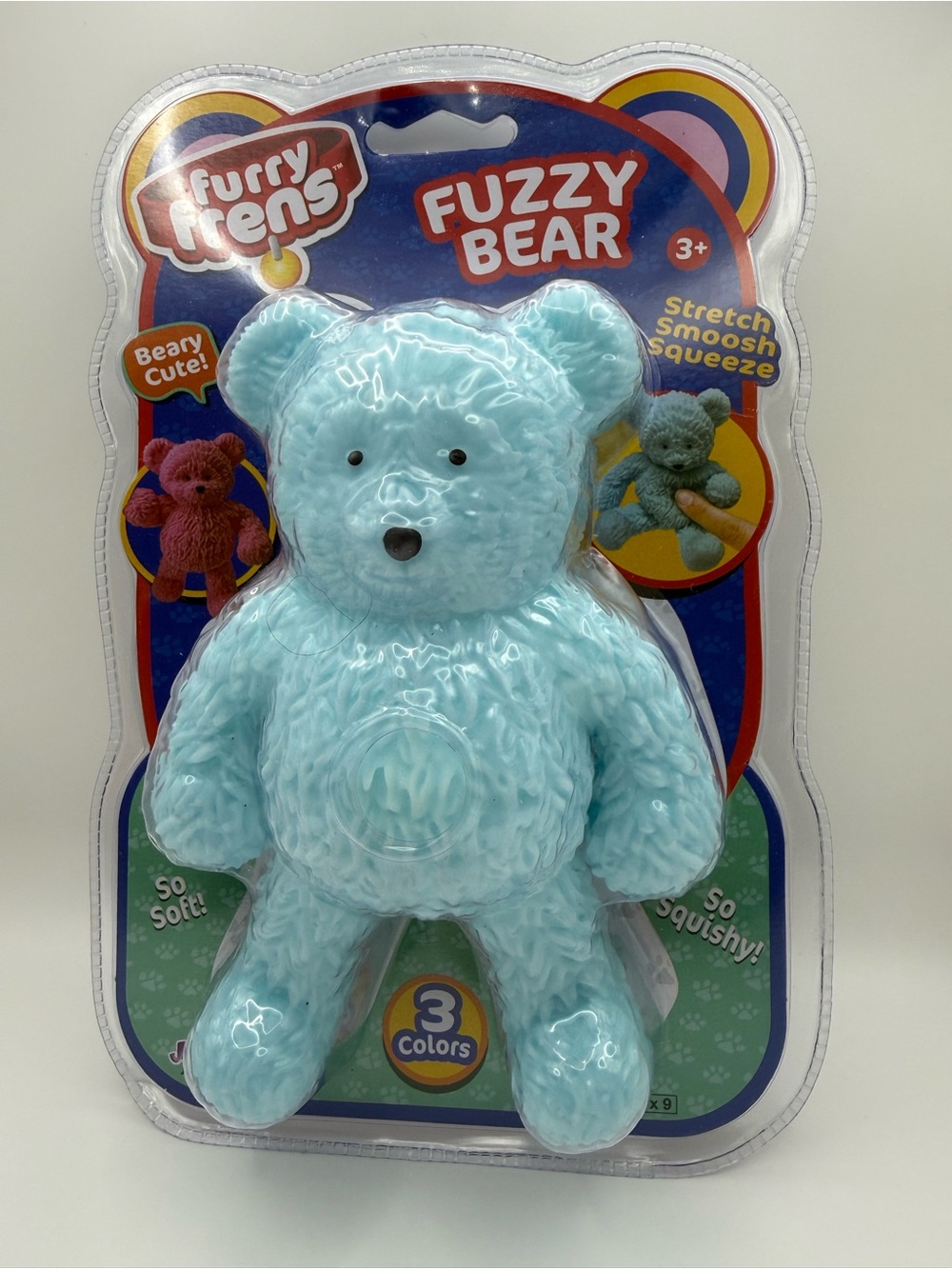 FRIENDS Light Blue squishy Fuzzy Bear Stretch Squeeze Toy